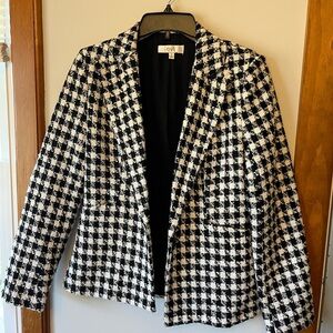 Ovi Women's Classic Black and White Plaid Blazer